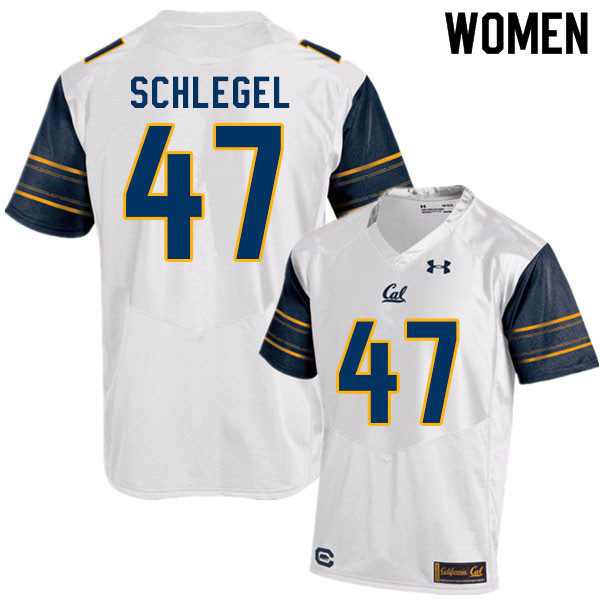 Women #47 Drew Schlegel Cal Bears College Football Jerseys Sale-White - Click Image to Close